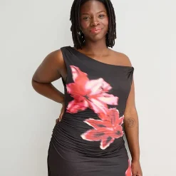 Forever 21 Womens Juniors Plus Sleeveless Off the Shoulder Bodycon Dress