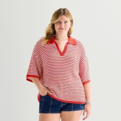 Forever 21 Womens Juniors Plus Short Sleeve Polo Shirt