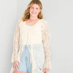Forever 21 Womens Juniors Plus V Neck Long Sleeve Cardigan