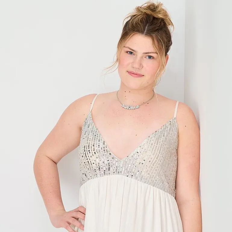 Forever 21 Womens Juniors Plus V Neck Sleeveless Babydoll Dress