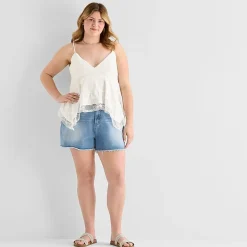Forever 21 Womens Juniors Plus V Neck Sleeveless Babydoll Top