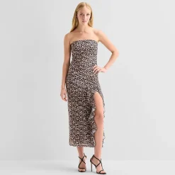 Forever 21 Womens Juniors Sleeveless Animal Bodycon Dress