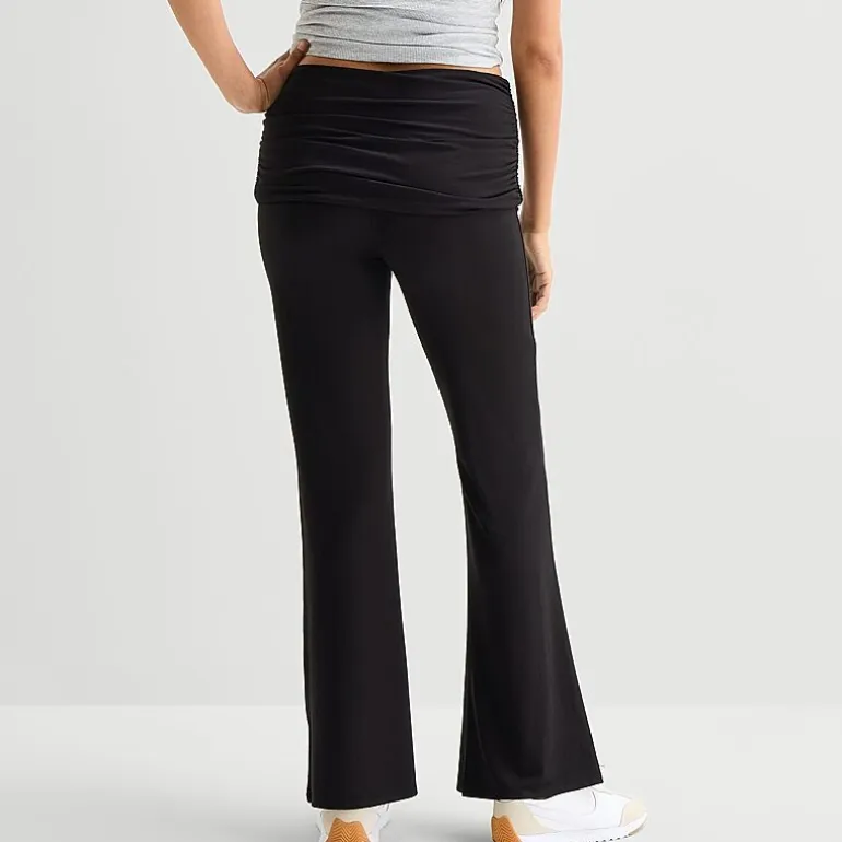 Forever 21 Womens Juniors Straight Mid Rise Pull-On Pant