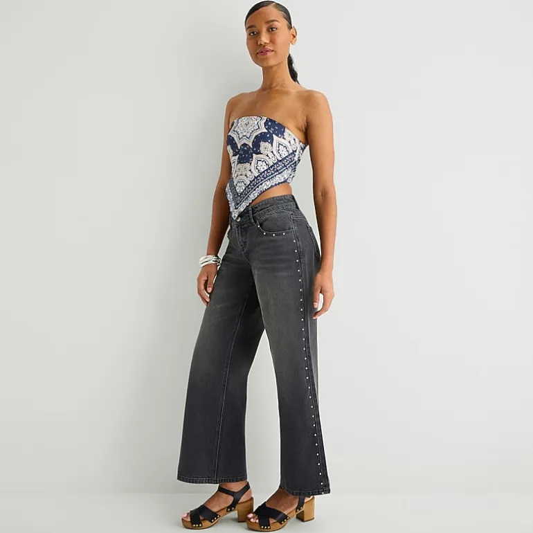 Forever 21 Womens Juniors Wide Leg Jean