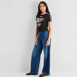 Formula 1 Baby Tee Womens Juniors Crew Neck Short Sleeve Regular Fit Graphic T-Shirt