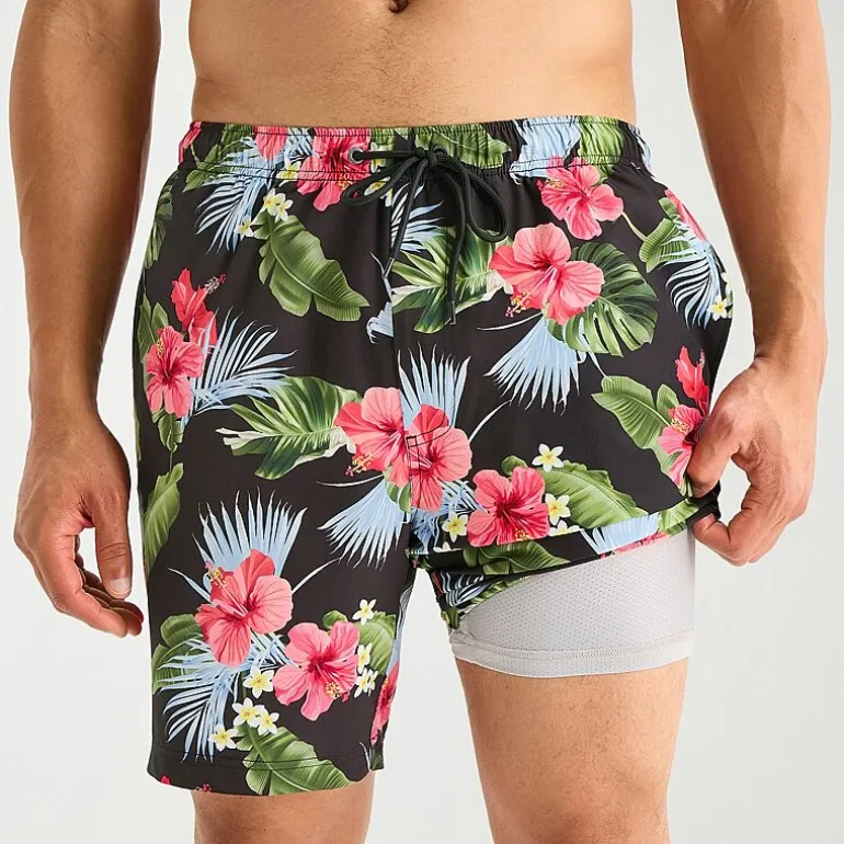 Free Country Mens 7" Camouflage Swim Trunks