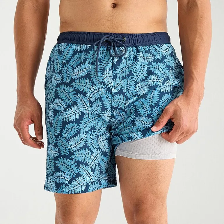 Free Country Mens 7" Camouflage Swim Trunks