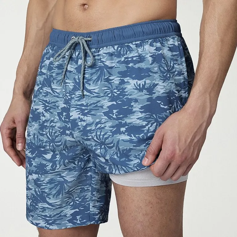 Free Country Mens 7" Camouflage Swim Trunks