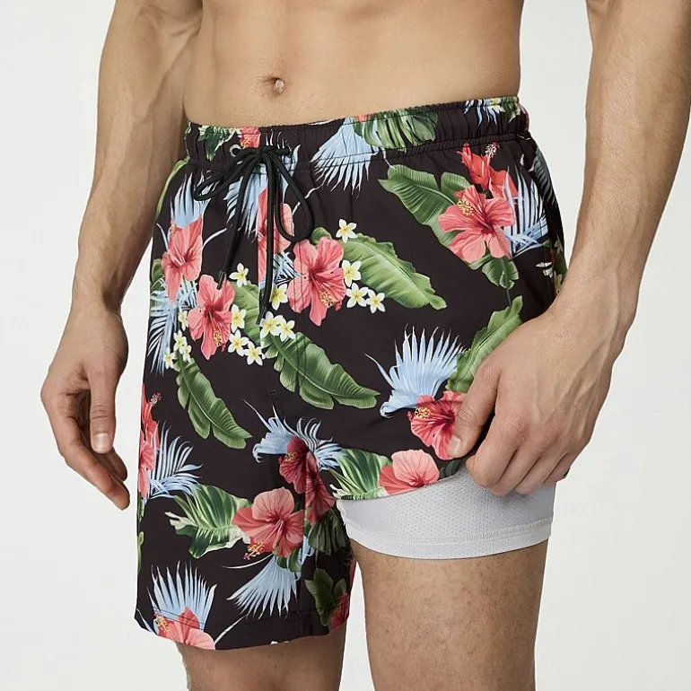 Free Country Mens 7" Camouflage Swim Trunks
