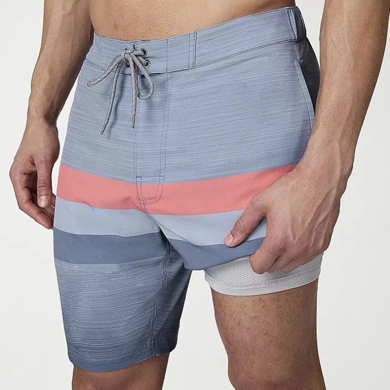 Free Country Seabreeze Stripe Mens 8" Striped Swim Trunks