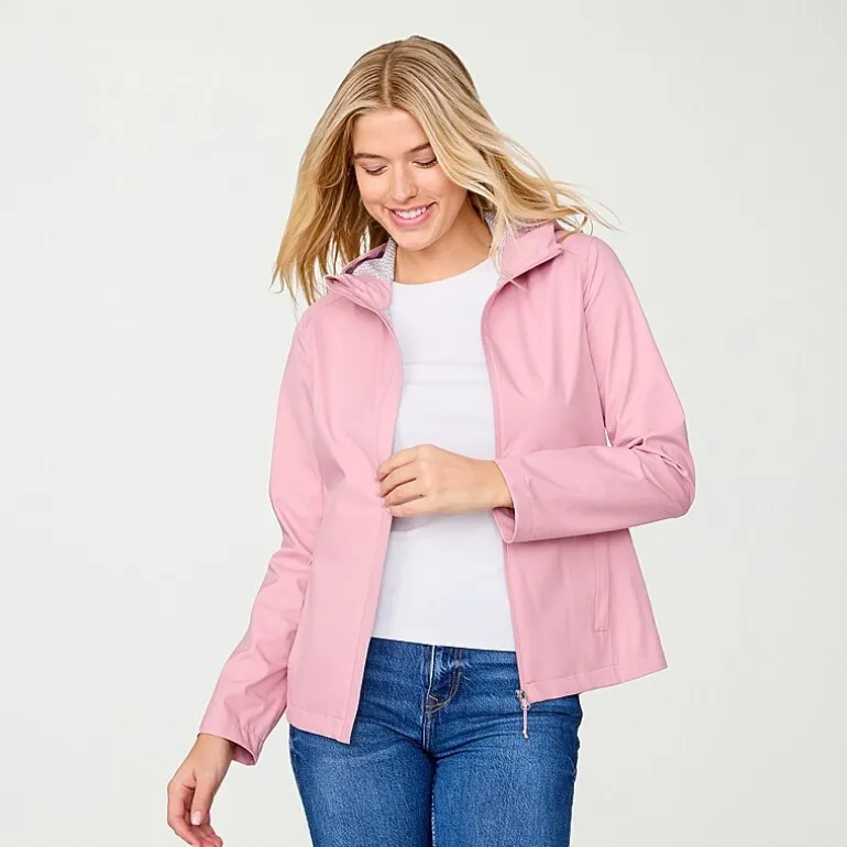 Free Country Womens Hooded Waterproof Lightweight Raincoat