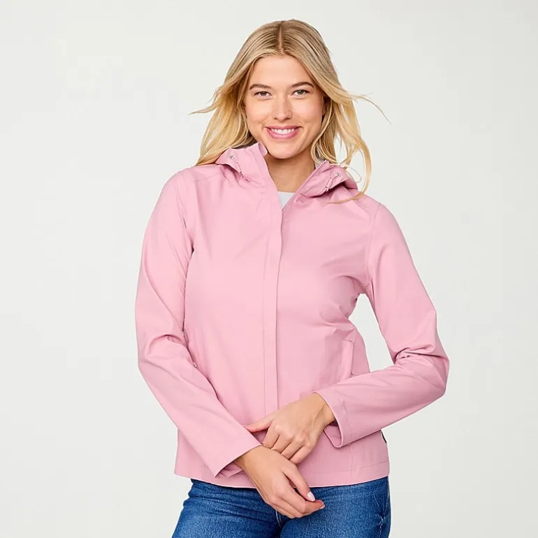 Free Country Womens Hooded Waterproof Lightweight Raincoat