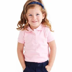 French Toast Big Kid Girls Short Sleeve Regular Fit Polo Shirt