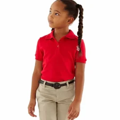 French Toast Big Kid Girls Short Sleeve Regular Fit Polo Shirt