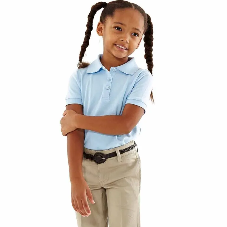 French Toast Big Kid Girls Short Sleeve Regular Fit Polo Shirt