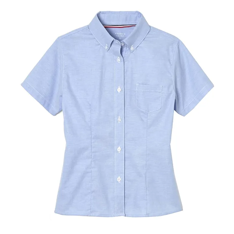 French Toast Little & Big Girls Short Sleeve Wrinkle Resistant Blouse