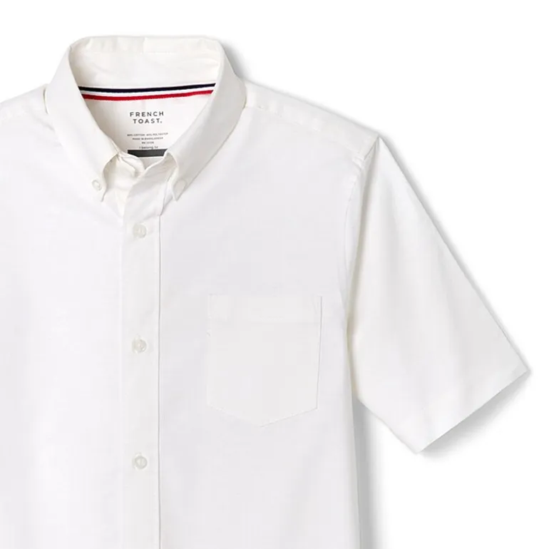 French Toast Little & Big Kid Boys Wrinkle Resistant Button Down Collar Short Sleeve Dress Shirt