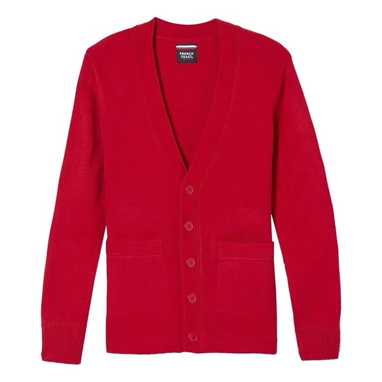 French Toast Little & Big Kid Boys V Neck Long Sleeve Button Cardigan