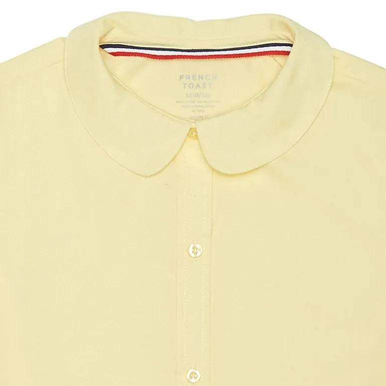 French Toast Little & Big Kid Girls Short Sleeve Fitted Regular Fit Button-Down Shirt
