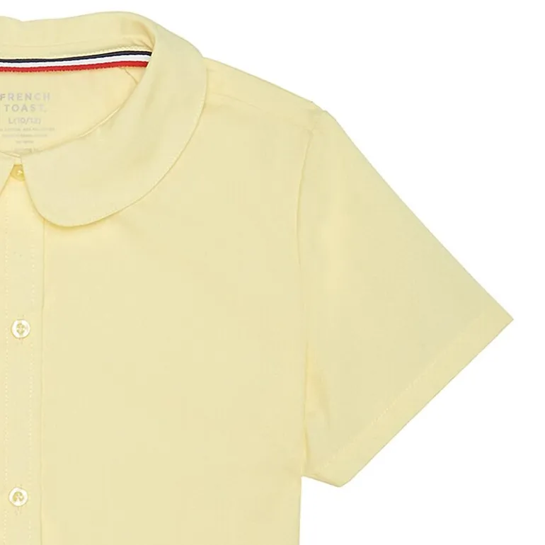 French Toast Little & Big Kid Girls Short Sleeve Fitted Regular Fit Button-Down Shirt