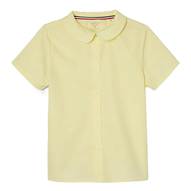 French Toast Little & Big Kid Girls Short Sleeve Fitted Regular Fit Button-Down Shirt