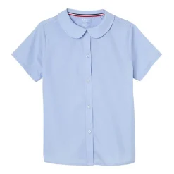 French Toast Little & Big Kid Girls Short Sleeve Fitted Regular Fit Button-Down Shirt
