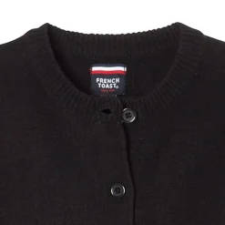 French Toast Little & Big Kid Girls Crew Neck Long Sleeve Button Cardigan