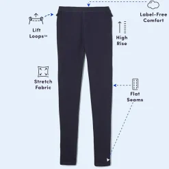 French Toast Little & Big Kid Girls Easy-on + Easy-off Sensory Friendly High Rise Full Length Leggings