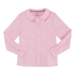 French Toast Little & Big Kid Girls Long Sleeve Fitted Regular Fit Button-Down Shirt