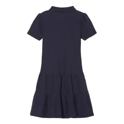 French Toast Little & Big Kid Girls Short Sleeve Fitted Midi Shirt Dress