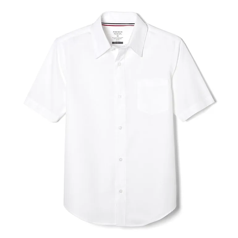French Toast Toddler Boys Wrinkle Resistant Point Collar Short Sleeve Dress Shirt