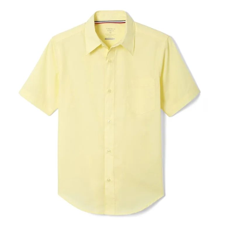 French Toast Toddler Boys Wrinkle Resistant Point Collar Short Sleeve Dress Shirt
