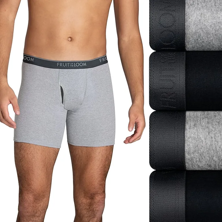 Fruit of the Loom Cool Zone Fly Mens 4 Pack Boxer Briefs Jc4bl7c