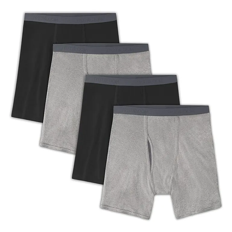Fruit of the Loom Cool Zone Fly Mens 4 Pack Boxer Briefs Jc4bl7c
