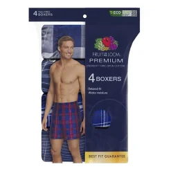 Fruit of the Loom Premium Cotton Mens 4 Pack Boxers Jc4p591