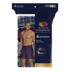 Fruit of the Loom Premium Cotton Mens 4 Pack Boxers Jc4p591