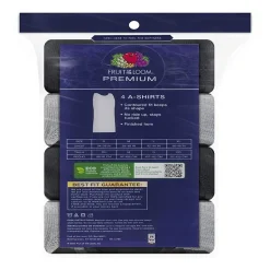 Fruit of the Loom Premium Cotton Mens Round Neck Sleeveless 4 Pack Tank