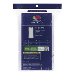 Fruit of the Loom Premium Cotton Mens Round Neck Sleeveless 4 Pack Tank