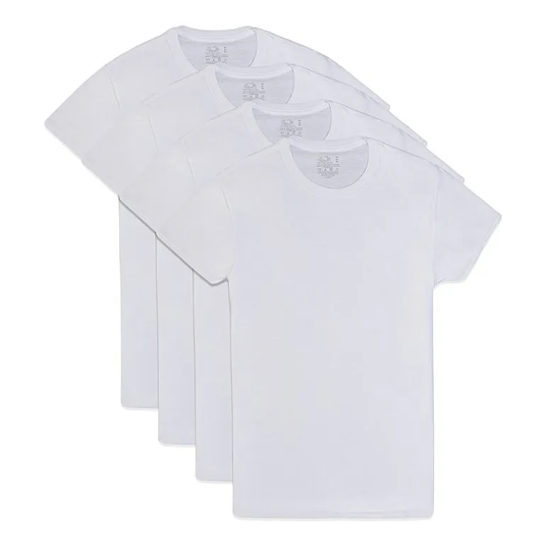 Fruit of the Loom Premium Cotton Mens 4 Pack Short Sleeve Crew Neck T-Shirt
