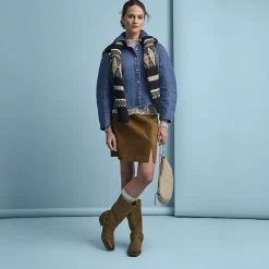 Frye and Co. Womens Lorrie Stacked Heel Motorcycle Boots