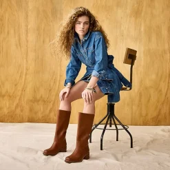 Frye and Co. Womens Miranda Stacked Heel Riding Boots