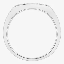 (F,Si2) Mens 1/2 CT. T.W. Lab Grown White Diamond Sterling Silver Fashion Ring