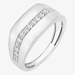 (F,Si2) Mens 1/2 CT. T.W. Lab Grown White Diamond Sterling Silver Fashion Ring