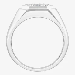F, Si2 Mens 1 1/2 CT. T.W. Lab Grown White Diamond Sterling Silver Cluster Fashion Ring