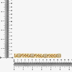 (F,Si2) Mens 14K Gold Over Stainless Steel 24 Inch Curb Chain Necklace