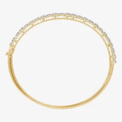 (F, Si1-Si2) Womens 5 CT. T.W. Lab Grown White Diamond Sterling Silver Round Bangle Bracelet