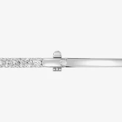 (F, Si1-Si2) Womens 5 CT. T.W. Lab Grown White Diamond Sterling Silver Round Bangle Bracelet