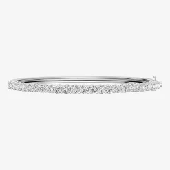 (F, Si1-Si2) Womens 5 CT. T.W. Lab Grown White Diamond Sterling Silver Round Bangle Bracelet