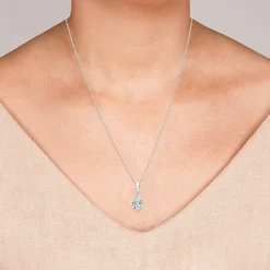 ( F/SI1-SI2 ) Womens 1 CT. T.W. Lab-Grown White Diamond 10K Gold Pear 18 Inch Pendant Necklace