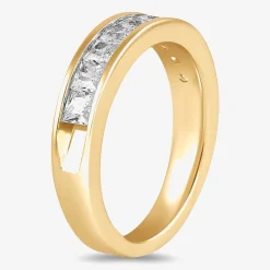 (F / Si2) Womens 1 1/2 CT. Lab Grown White Diamond 10K Gold Anniversary Band